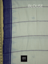 Off White Madder Indigo Natural Dyed Phoda Kumbha Handwoven Cotton Kotpad Saree
