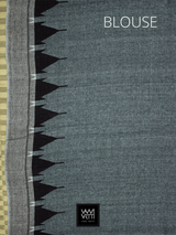 Grey Black Natural Dyed Phoda Kumbha Handwoven Cotton Kotpad Saree