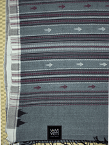 Grey Black Natural Dyed Phoda Kumbha Handwoven Cotton Kotpad Saree