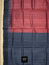 Red Black Antara Khadi Tussar Silk Saree