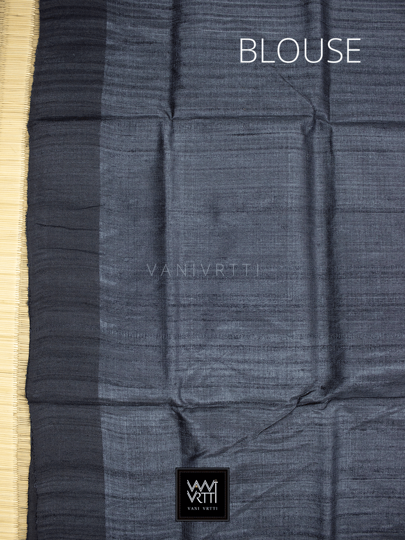 Red Black Antara Khadi Tussar Silk Saree