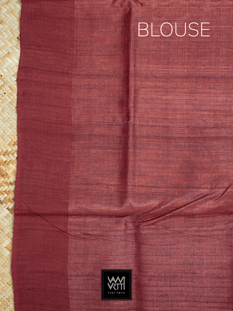 Green Yellow Coffee Basant Ikkat Khadi Tussar Silk Saree