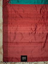 Emerald Green Red Antara Khadi Tussar Silk Saree