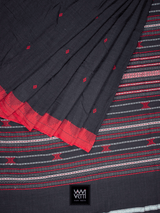 Black Red Natural Dyed Phoda Kumbha Handwoven Cotton Kotpad Saree