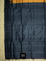 Rust Orange Black Antara Handspun Tussar Silk Saree