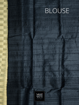 Rust Orange Black Antara Handspun Tussar Silk Saree