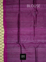 Brown Magenta Aziz Ikat Handspun Tussar Silk Saree