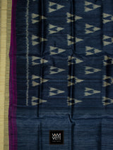Deep Blue Alpana Khadi Tussar Silk Saree
