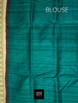 Emerald Green Peepal Ikat Khadi Tussar Silk Saree