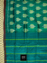 Emerald Green Peepal Ikat Khadi Tussar Silk Saree