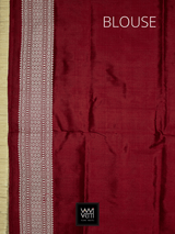 Maroon Naba Jeeba Master Weave Sambalpuri Ikat Mulberry Silk Saree