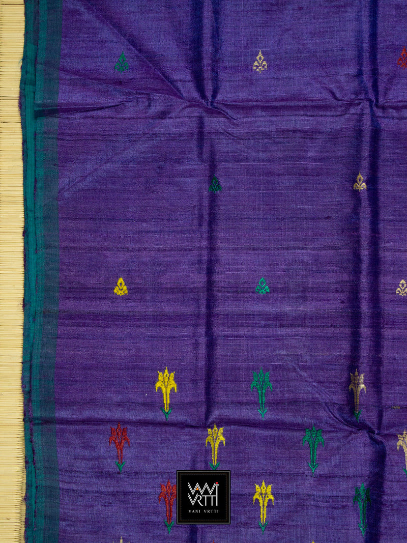 Purple Swarna Champa Handspun Tussar Silk Saree