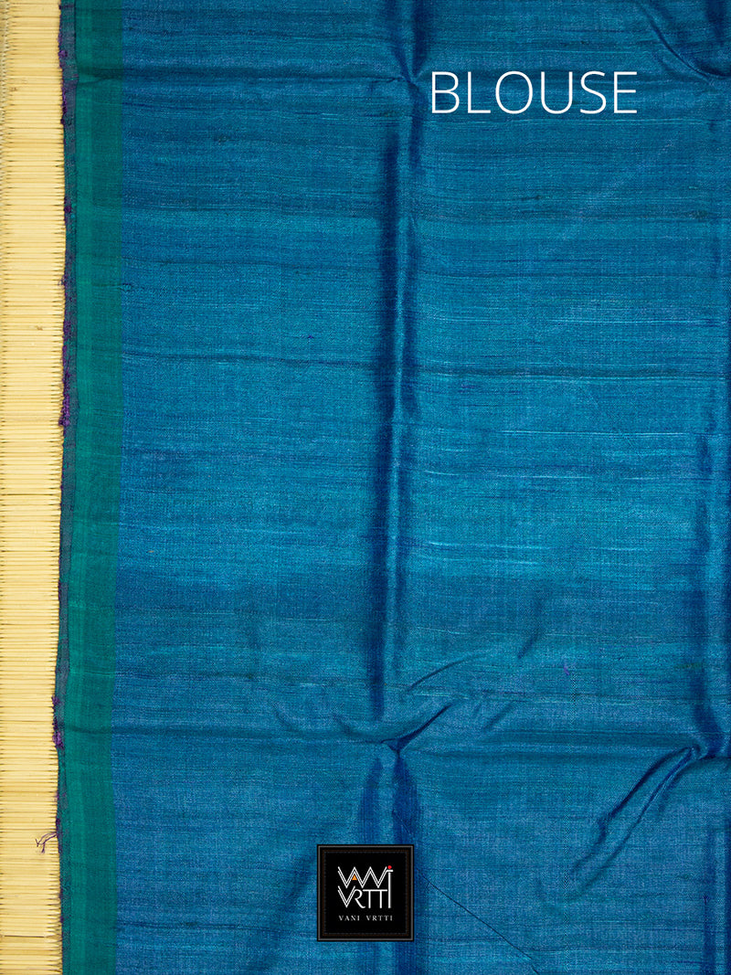 Purple Swarna Champa Handspun Tussar Silk Saree