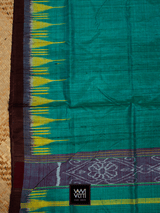 Teal Green Nadi Khadi Tussar Silk Saree