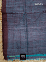 Teal Green Nadi Khadi Tussar Silk Saree