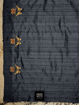 Black Lotus Parrot Noor Zardozi Tussar Silk Saree
